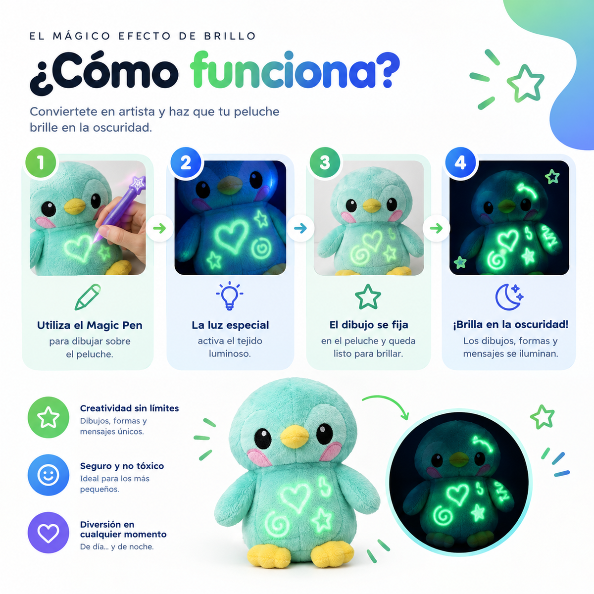 Peluche Creativo Brillante para Pintar